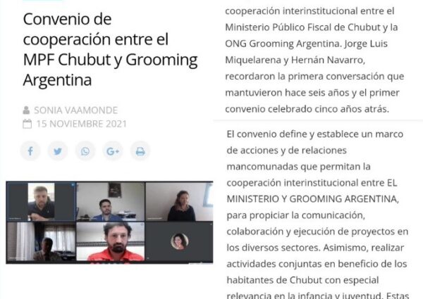 Renovación del convenio con el Procurador General de la Provincia del Chubut