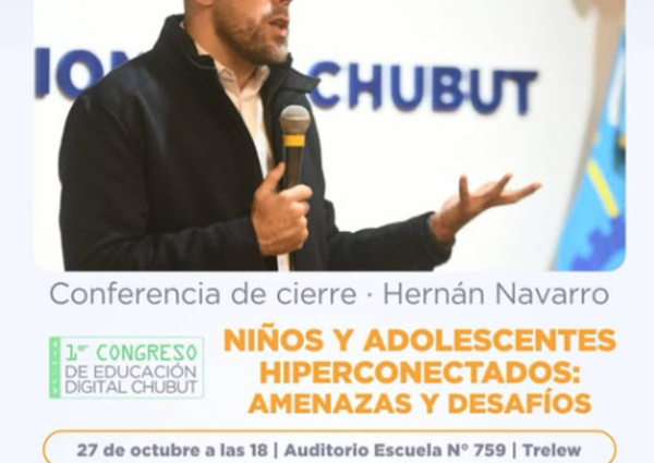 Nuestro titular Dr. Hernan Navarro abordará la hiperconectividad infantil ante padres y docentes en Chubut