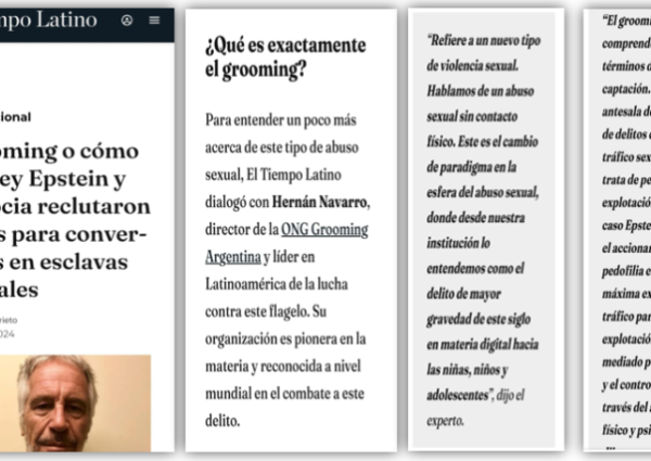 Dr. Navarro en El Tiempo Latino: El caso Epstein revela la conexión entre el grooming y el tráfico sexual infantil.
