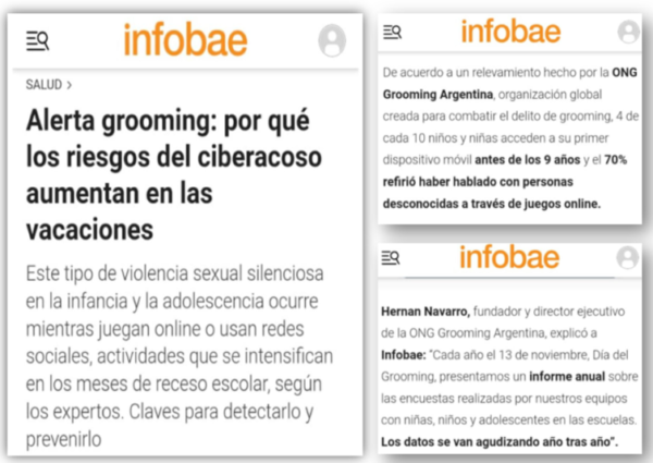 Nuestro titular Dr. Hernán Navarro dialogó con Infobae respecto del cuadro de situación del delito en Argentina y acerca de la sobreexposición de NNyA en esta época vacacional.