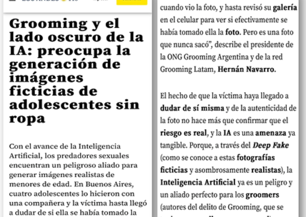 La IA ya impacta en los patrones criminales de la pedofilia”: alerta de Hernán Navarro en el Diario Los Andes .