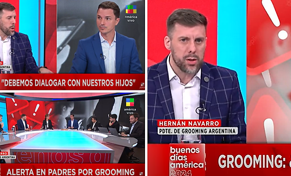 Director de Grooming LATAM, Hernán Navarro, expone riesgos de violencia sexual infantil en videojuegos en América TV.