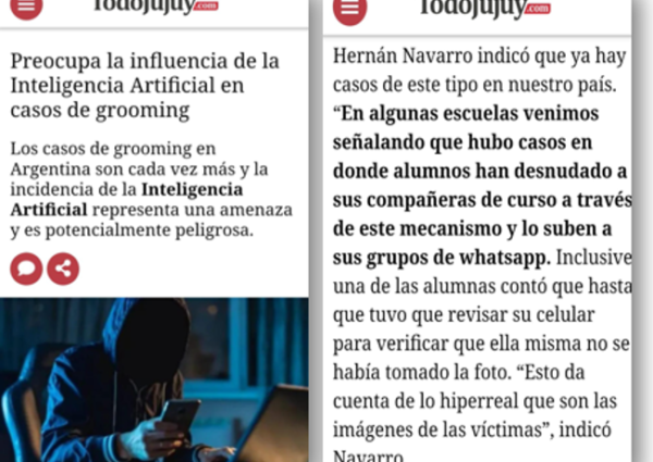Grooming en aumento: Hernán Navarro advierte en TodoJujuy sobre el rol de la inteligencia artificial en delitos sexuales contra la infancia.